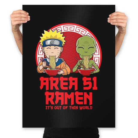 Area 51 Ramen - Prints Posters RIPT Apparel 18x24 / Black