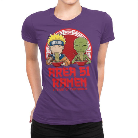 Area 51 Ramen - Womens Premium T-Shirts RIPT Apparel Small / Purple Rush