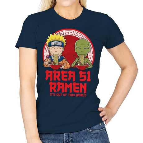 Area 51 Ramen - Womens T-Shirts RIPT Apparel Small / Navy