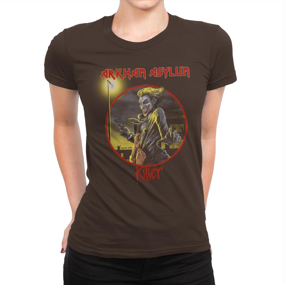 Arkham Asylum Exclusive - Best Seller - Womens Premium T-Shirts RIPT Apparel Small / Dark Chocolate