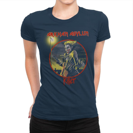 Arkham Asylum Exclusive - Best Seller - Womens Premium T-Shirts RIPT Apparel Small / Midnight Navy