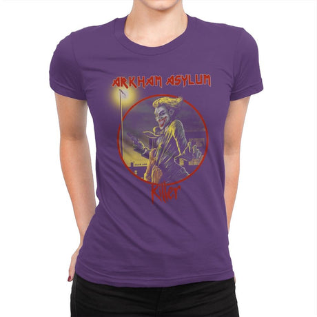 Arkham Asylum Exclusive - Best Seller - Womens Premium T-Shirts RIPT Apparel Small / Purple Rush