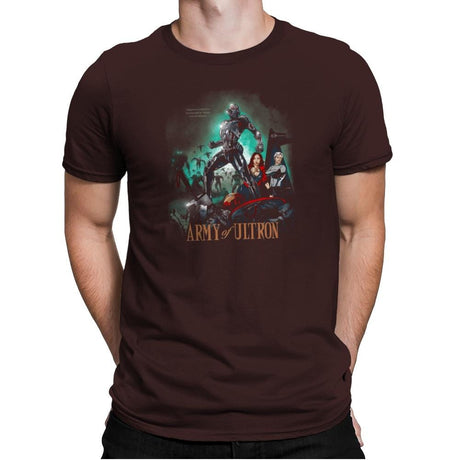 Army of Robots Exclusive - Mens Premium T-Shirts RIPT Apparel Small / Dark Chocolate