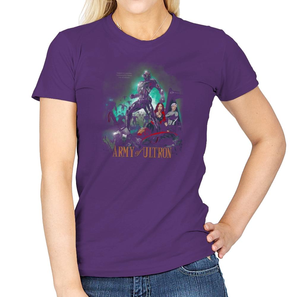 Army of Robots Exclusive - Womens T-Shirts RIPT Apparel Small / Purple