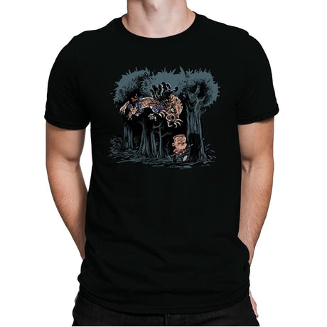 Arnie and Predator - Mens Premium T-Shirts RIPT Apparel Small / Black