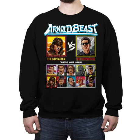 Arnold Beast - Retro Fighter Series - Crew Neck Sweatshirt Crew Neck Sweatshirt RIPT Apparel Small / Black