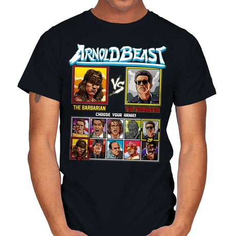 Arnold Beast - Retro Fighter Series - Mens T-Shirts RIPT Apparel Small / Black
