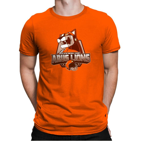 Arus Lions - 80s Blaarg - Mens Premium T-Shirts RIPT Apparel Small / Classic Orange