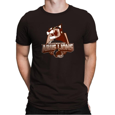 Arus Lions - 80s Blaarg - Mens Premium T-Shirts RIPT Apparel Small / Dark Chocolate