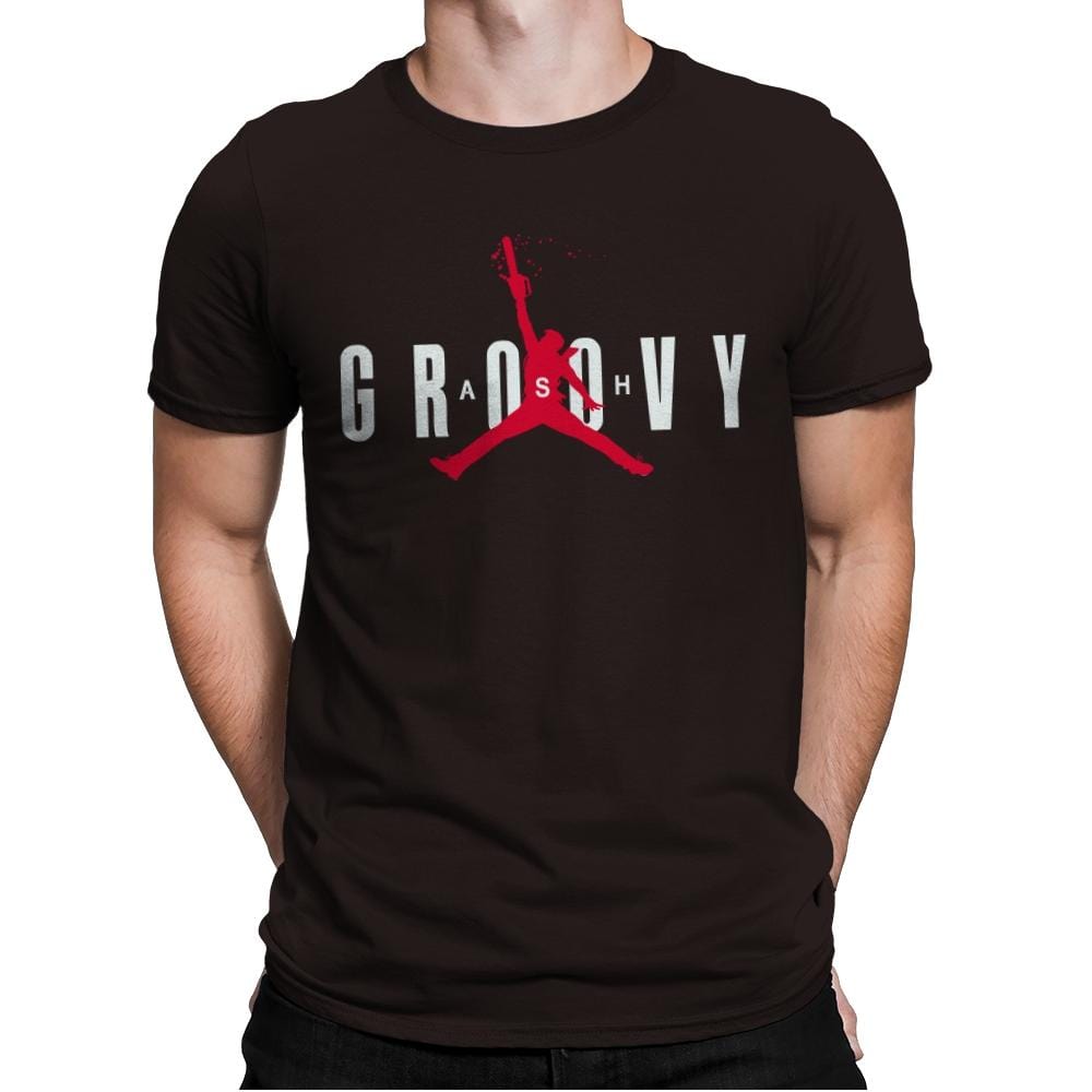 Ash Groovy - Mens Premium T-Shirts RIPT Apparel Small / Dark Chocolate