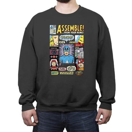 Assemble At Home - Crew Neck Sweatshirt Crew Neck Sweatshirt RIPT Apparel Small / Charcoal