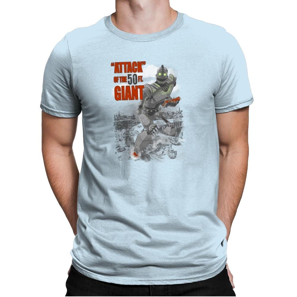 "Attack" of the 50 ft Giant Exclusive - Mens Premium T-Shirts RIPT Apparel Small / Light Blue