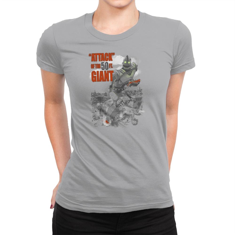 "Attack" of the 50 ft Giant Exclusive - Womens Premium T-Shirts RIPT Apparel Small / Heather Grey