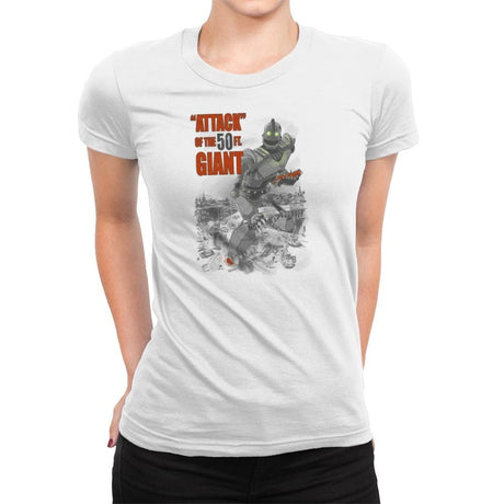 "Attack" of the 50 ft Giant Exclusive - Womens Premium T-Shirts RIPT Apparel Small / White