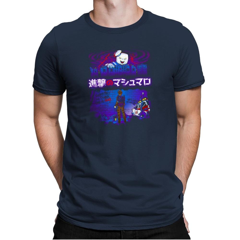 Attack on Marshmallow Exclusive - Mens Premium T-Shirts RIPT Apparel Small / Midnight Navy