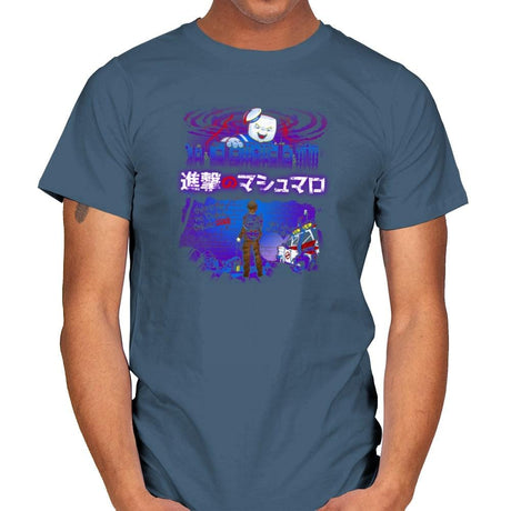 Attack on Marshmallow Exclusive - Mens T-Shirts RIPT Apparel Small / Indigo Blue