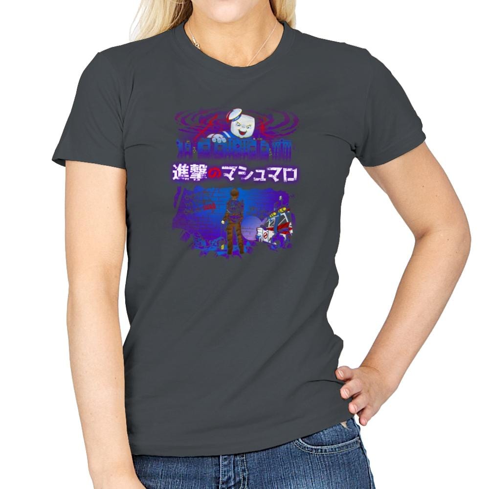 Attack on Marshmallow Exclusive - Womens T-Shirts RIPT Apparel Small / Charcoal