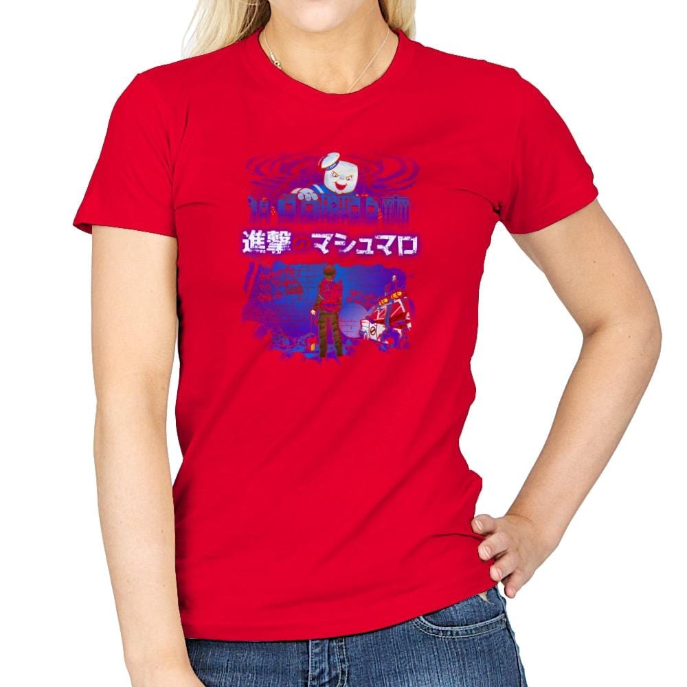 Attack on Marshmallow Exclusive - Womens T-Shirts RIPT Apparel Small / Red