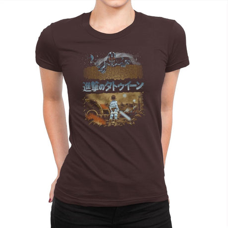 Attack on Tatooine Exclusive - Womens Premium T-Shirts RIPT Apparel Small / Dark Chocolate