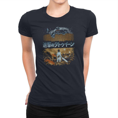 Attack on Tatooine Exclusive - Womens Premium T-Shirts RIPT Apparel Small / Midnight Navy