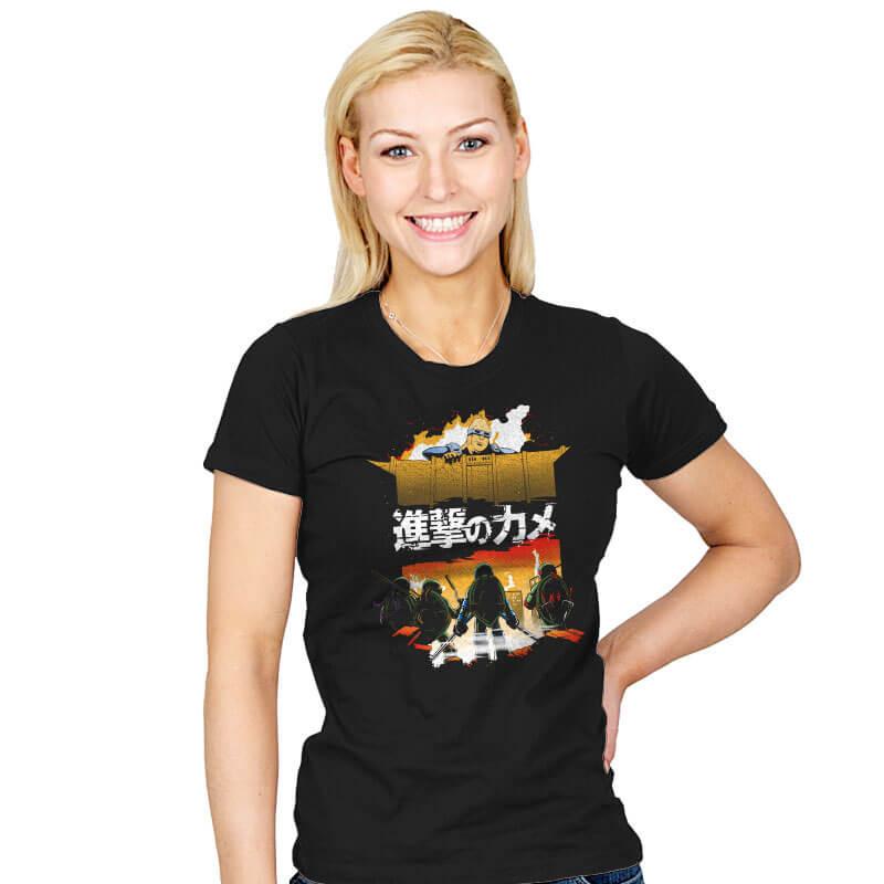 Attack on Turtle - Womens T-Shirts RIPT Apparel