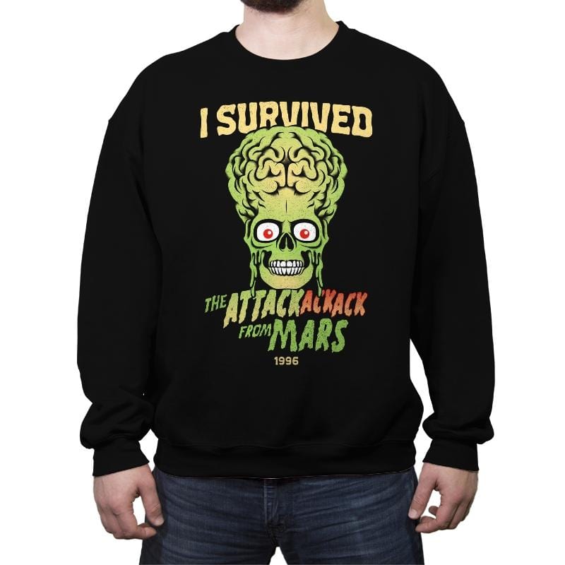 AttackAckAck Survivor - Crew Neck Sweatshirt Crew Neck Sweatshirt RIPT Apparel Small / Black
