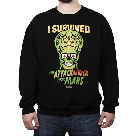 AttackAckAck Survivor - Crew Neck Sweatshirt Crew Neck Sweatshirt RIPT Apparel Small / Black