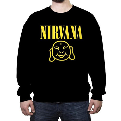 Attain Nirvana - Crew Neck Sweatshirt Crew Neck Sweatshirt RIPT Apparel Small / Black