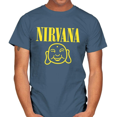 Attain Nirvana - Mens T-Shirts RIPT Apparel Small / Indigo Blue