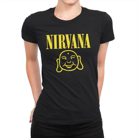 Attain Nirvana - Womens Premium T-Shirts RIPT Apparel Small / Black