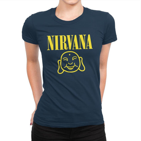 Attain Nirvana - Womens Premium T-Shirts RIPT Apparel Small / Midnight Navy