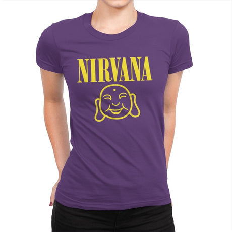 Attain Nirvana - Womens Premium T-Shirts RIPT Apparel Small / Purple Rush
