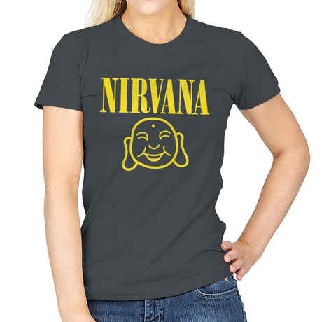 Attain Nirvana - Womens T-Shirts RIPT Apparel Small / Charcoal