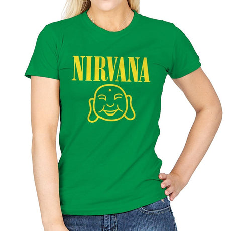 Attain Nirvana - Womens T-Shirts RIPT Apparel Small / Irish Green