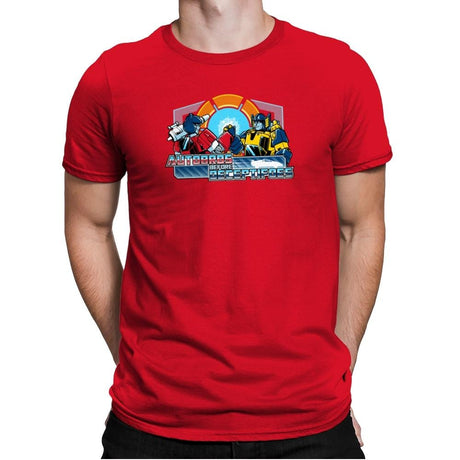 Autobros Before Decepti-foes Exclusive - Mens Premium T-Shirts RIPT Apparel Small / Red