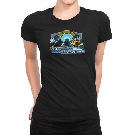Autobros Before Decepti-foes Exclusive - Womens Premium T-Shirts RIPT Apparel Small / Black