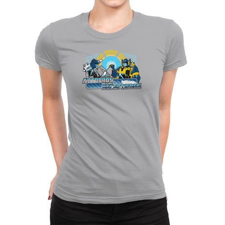 Autobros Before Decepti-foes Exclusive - Womens Premium T-Shirts RIPT Apparel Small / Heather Grey