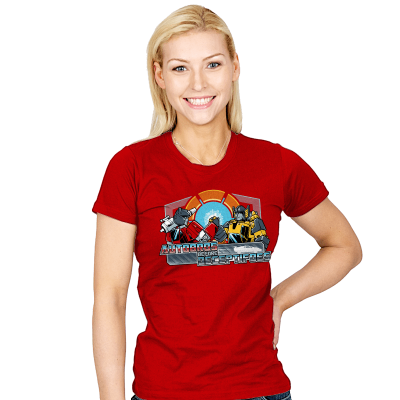 Autobros Before Deceptifoes - Womens T-Shirts RIPT Apparel