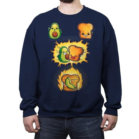 Avacado Toast Power - Crew Neck Sweatshirt Crew Neck Sweatshirt RIPT Apparel Small / Navy