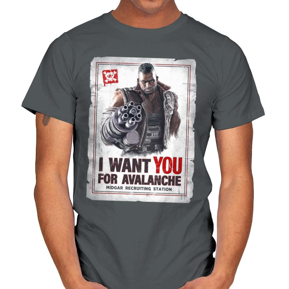 Avalanche Needs You - Mens T-Shirts RIPT Apparel Small / Charcoal