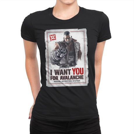 Avalanche Needs You - Womens Premium T-Shirts RIPT Apparel Small / Black