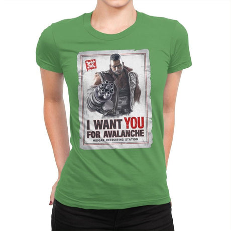 Avalanche Needs You - Womens Premium T-Shirts RIPT Apparel Small / Kelly Green