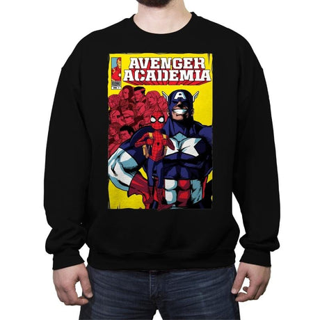 Avenger Academia - Crew Neck Sweatshirt Crew Neck Sweatshirt RIPT Apparel Small / Black
