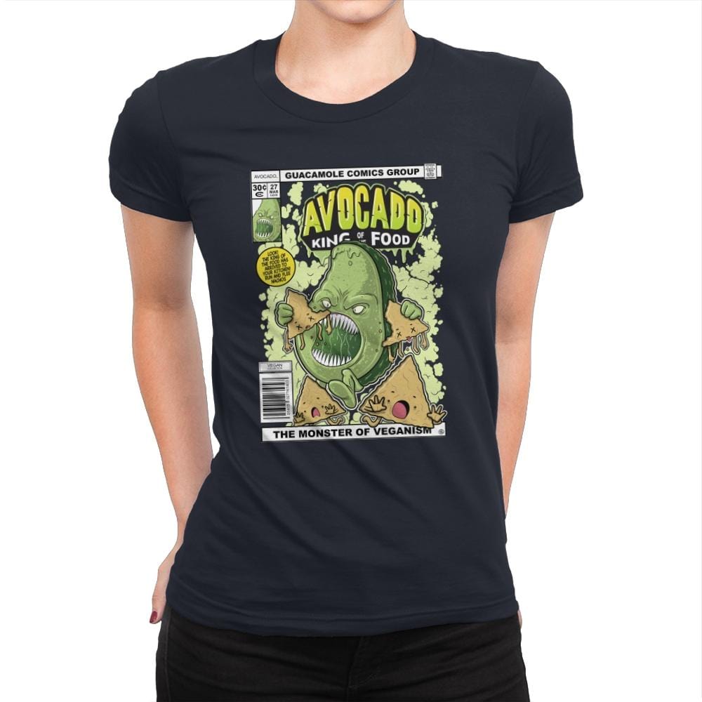 Avocado King of the Food - Womens Premium T-Shirts RIPT Apparel Small / Midnight Navy