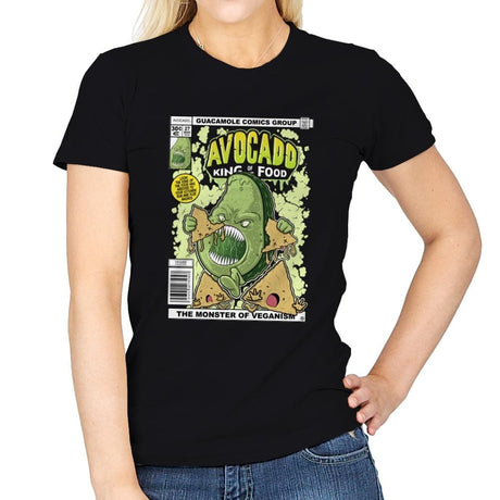 Avocado King of the Food - Womens T-Shirts RIPT Apparel Small / Black