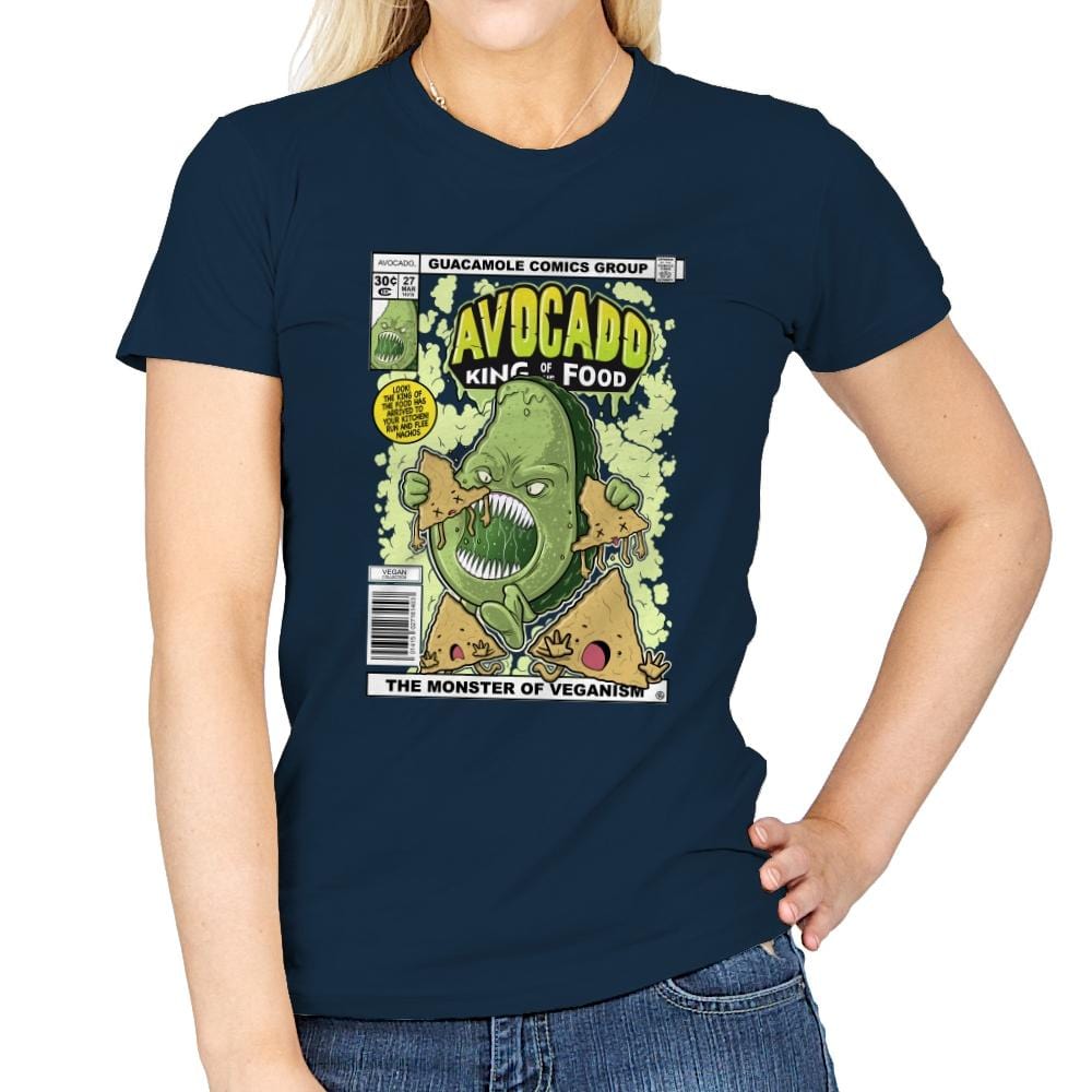 Avocado King of the Food - Womens T-Shirts RIPT Apparel Small / Navy