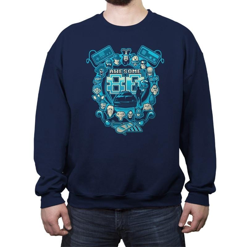Awesome 80s Reprint - Crew Neck Sweatshirt Crew Neck Sweatshirt RIPT Apparel Small / Navy