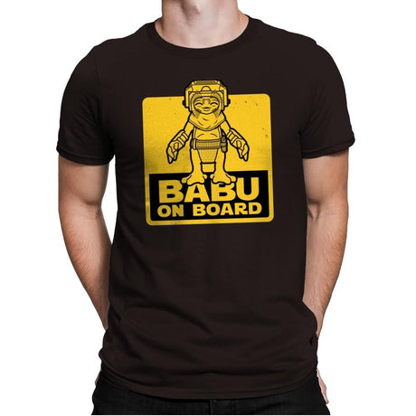 Babu on Board - Mens Premium T-Shirts RIPT Apparel Small / Dark Chocolate
