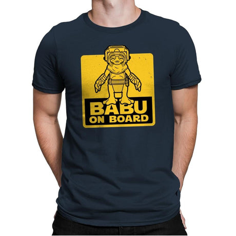 Babu on Board - Mens Premium T-Shirts RIPT Apparel Small / Indigo