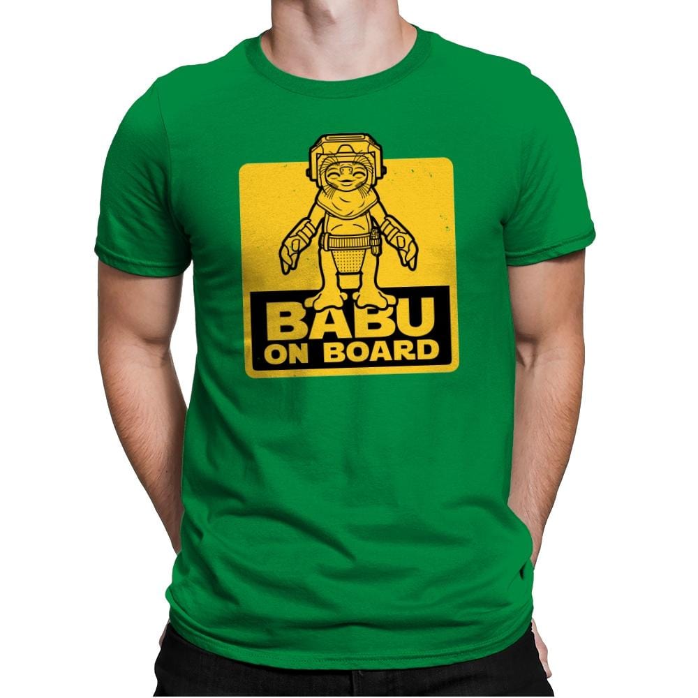 Babu on Board - Mens Premium T-Shirts RIPT Apparel Small / Kelly Green
